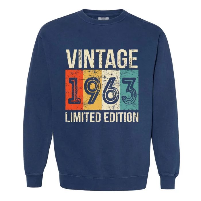 Vintage Made In 1963 Birthday Garment-Dyed Sweatshirt