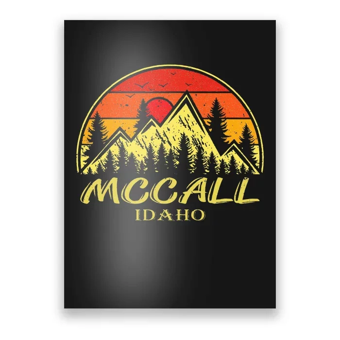 Vintage Mccall Idaho ID Mountains Hike Hiking Souvenir Poster