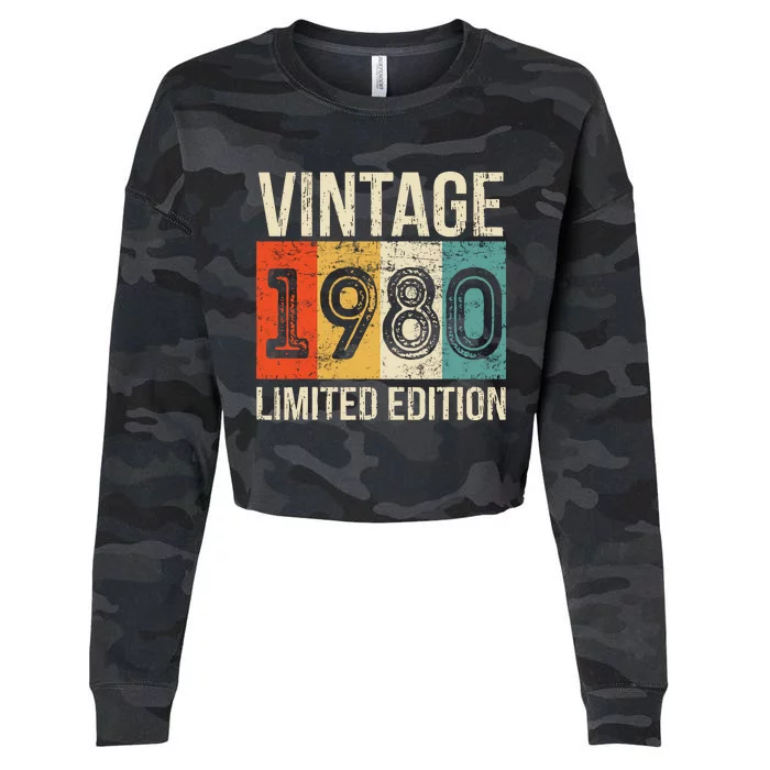 Vintage Made In 1980 Birthday Cropped Pullover Crew