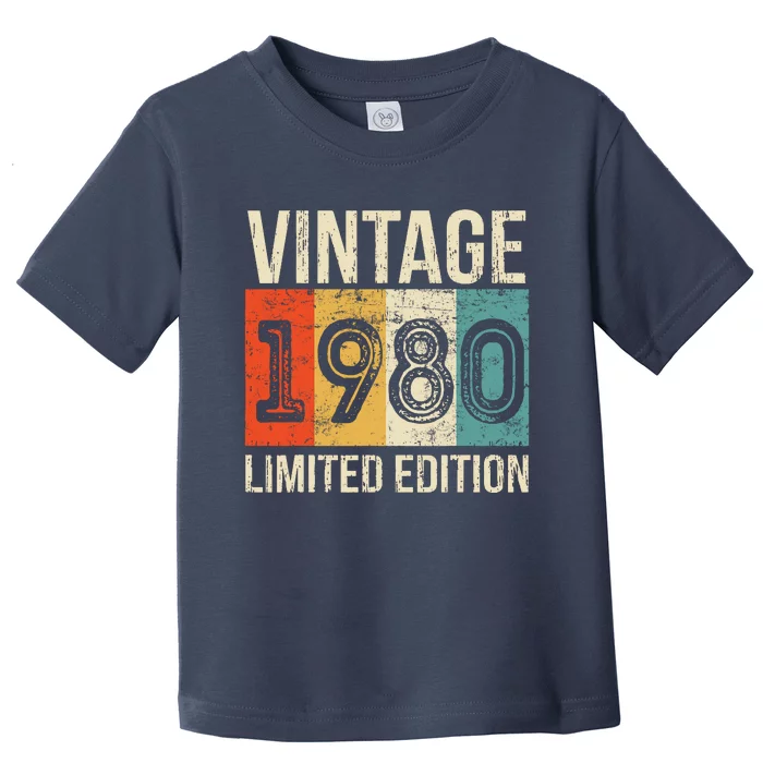 Vintage Made In 1980 Birthday Toddler T-Shirt