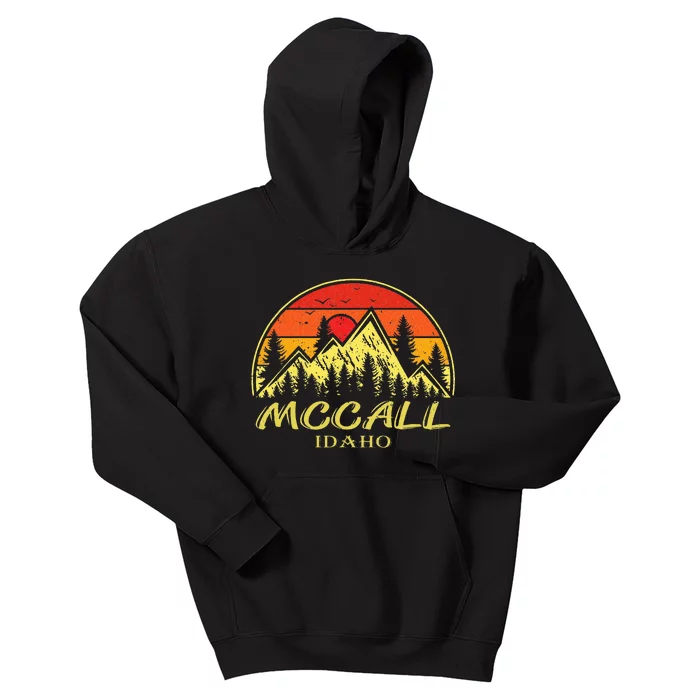 Vintage Mccall Idaho ID Mountains Hike Hiking Souvenir Kids Hoodie