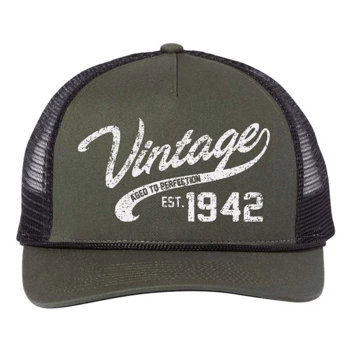 Vintage Made In 1942 Birthday Gift Retro Rope Trucker Hat Cap