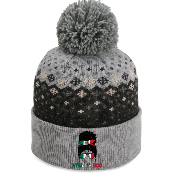 Viva Mexico Independence Day Hispanic Mexican Pride The Baniff Cuffed Pom Beanie