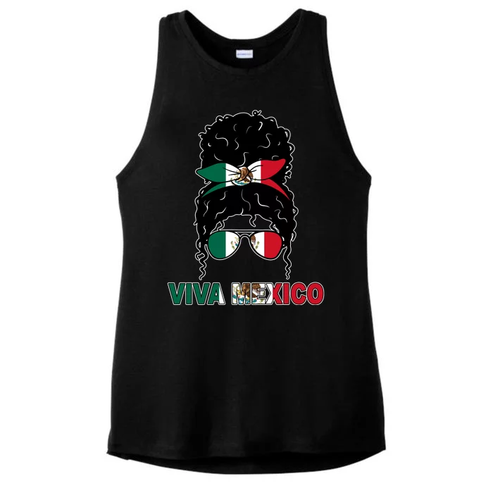 Viva Mexico Independence Day Hispanic Mexican Pride Ladies Tri-Blend Wicking Tank