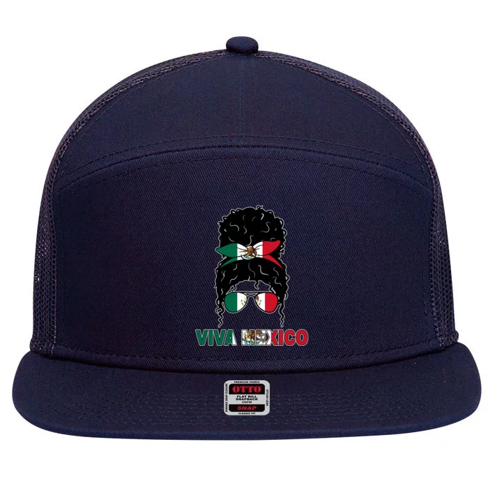 Viva Mexico Independence Day Hispanic Mexican Pride 7 Panel Mesh Trucker Snapback Hat