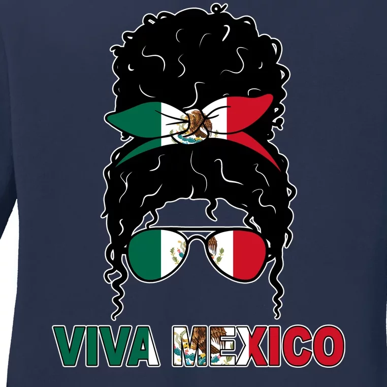 Viva Mexico Independence Day Hispanic Mexican Pride Ladies Long Sleeve Shirt