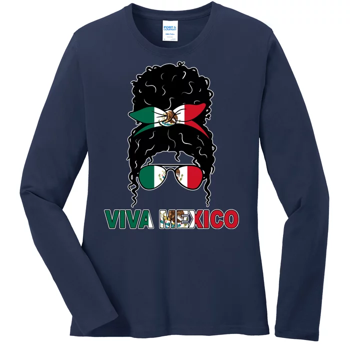 Viva Mexico Independence Day Hispanic Mexican Pride Ladies Long Sleeve Shirt