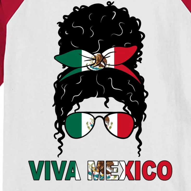 Viva Mexico Independence Day Hispanic Mexican Pride Kids Colorblock Raglan Jersey