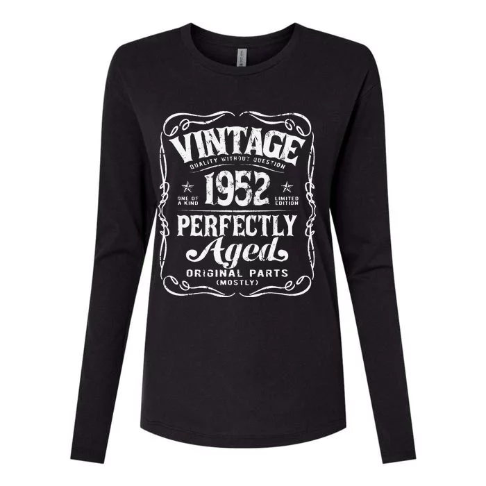 Vintage Made In 1952 Original Birthday Womens Cotton Relaxed Long Sleeve T-Shirt