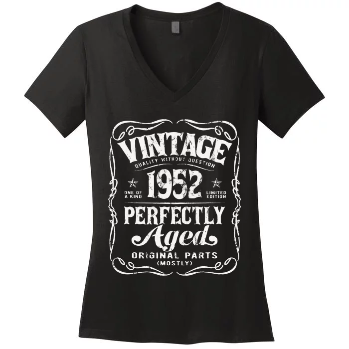 Vintage Made In 1952 Original Birthday Women's V-Neck T-Shirt