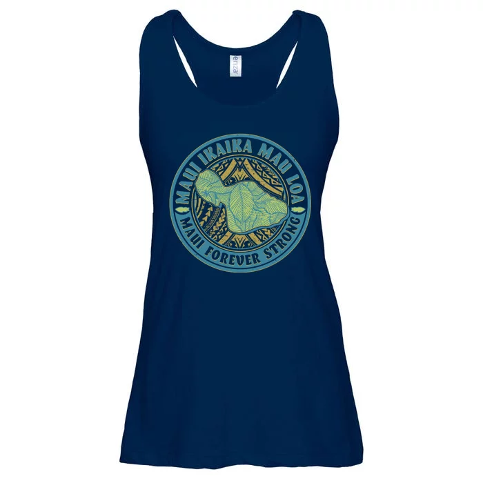 Vintage Maui Ikaika Mau Loa Maui Forever Strong Emblem Ladies Essential Flowy Tank