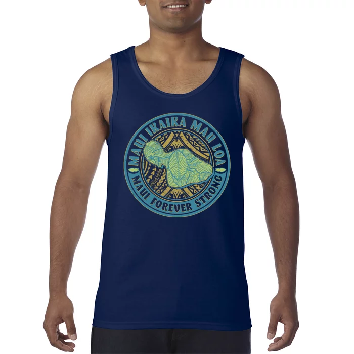 Vintage Maui Ikaika Mau Loa Maui Forever Strong Emblem Tank Top