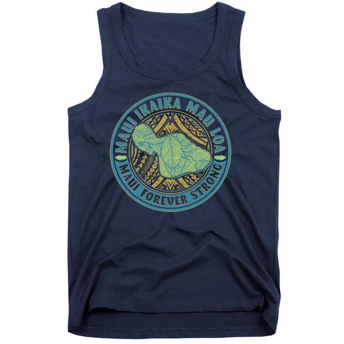 Vintage Maui Ikaika Mau Loa Maui Forever Strong Emblem Tank Top