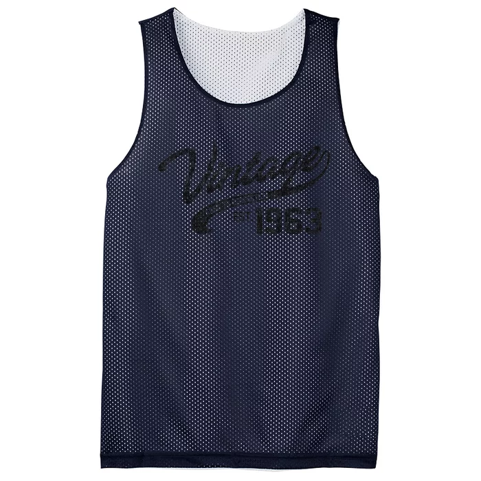 Vintage Made In 1963 55th Birthday Present Gift Mesh Reversible Basketball Jersey Tank