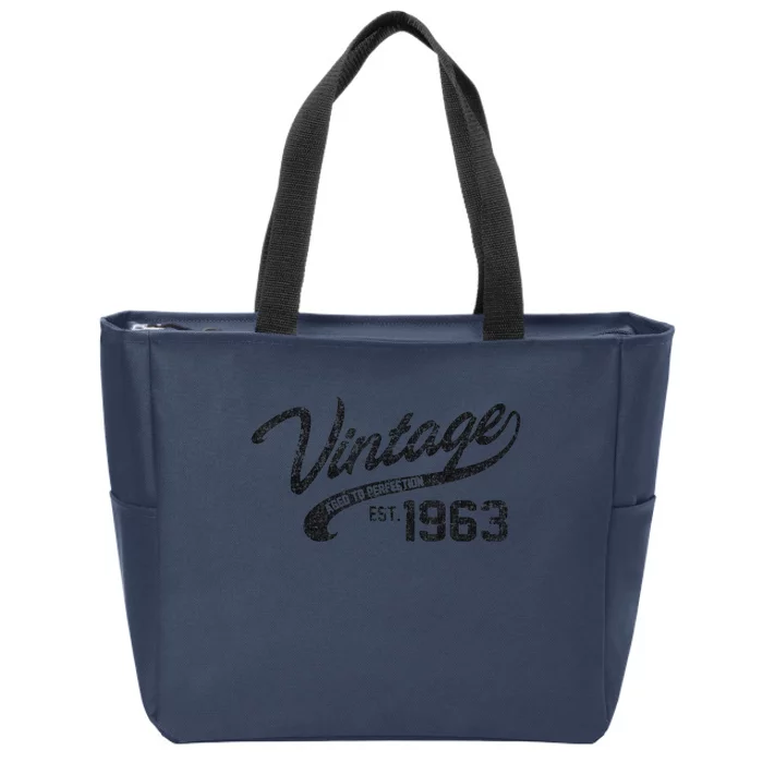 Vintage Made In 1963 55th Birthday Present Gift Zip Tote Bag