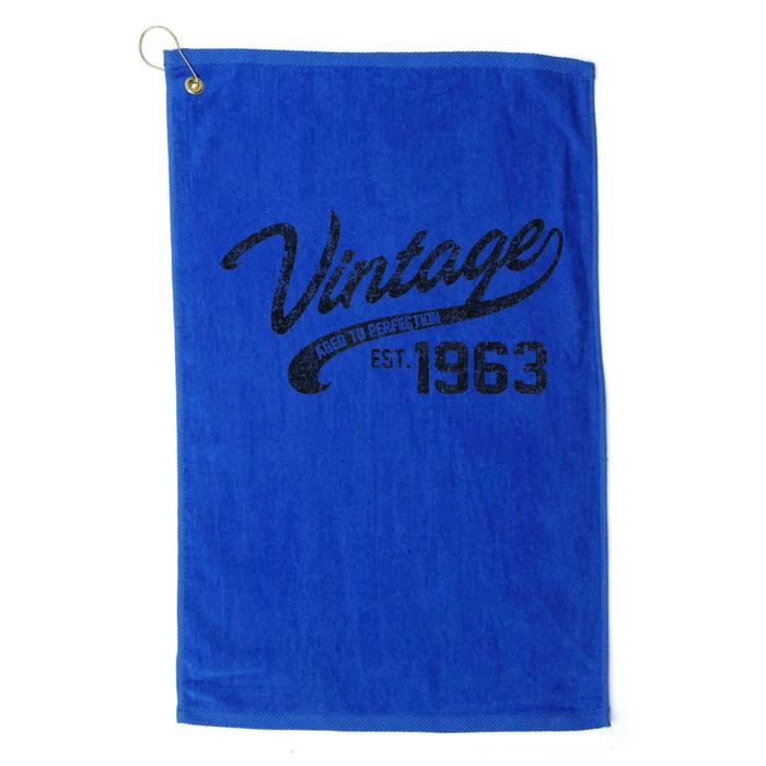 Vintage Made In 1963 55th Birthday Present Gift Platinum Collection Golf Towel