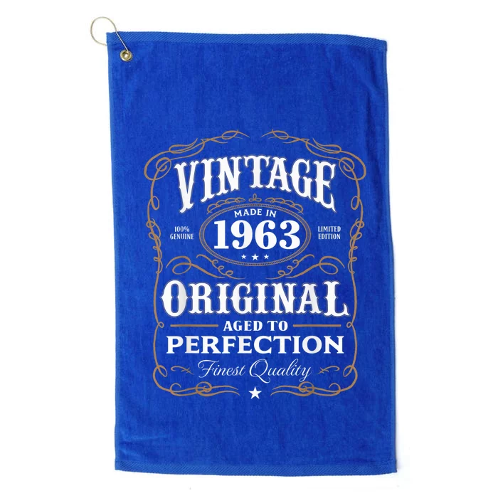 Vintage Made In 1963 55th Birthday Present Gift Platinum Collection Golf Towel