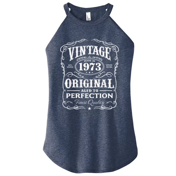 Vintage Made In 1973 45th Birthday Present Gift Women’s Perfect Tri Rocker Tank