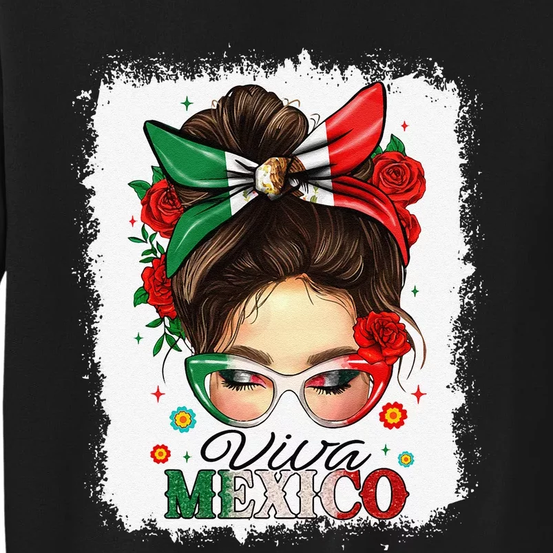 Viva Mexico Independence Day Women Girl Mexican Flag Gift Tall Sweatshirt