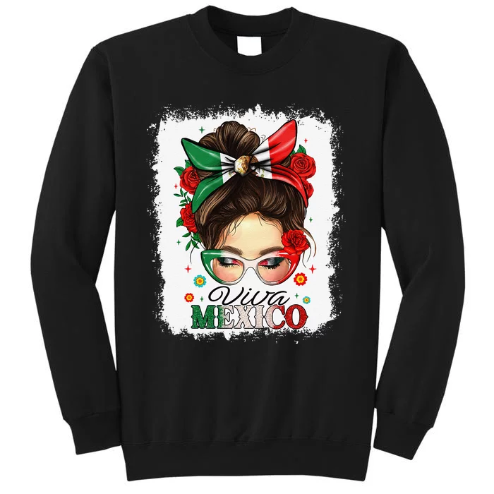 Viva Mexico Independence Day Women Girl Mexican Flag Gift Tall Sweatshirt