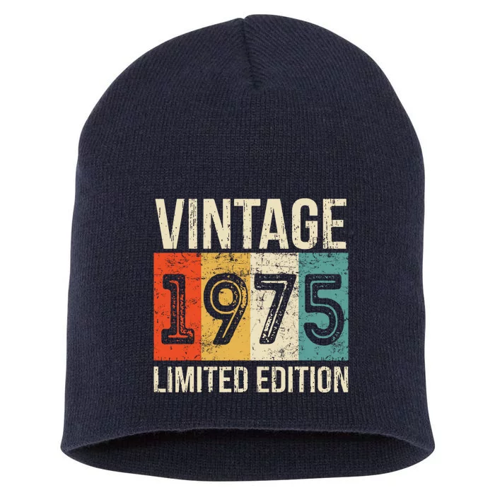 Vintage Made In 1975 Birthday Short Acrylic Beanie