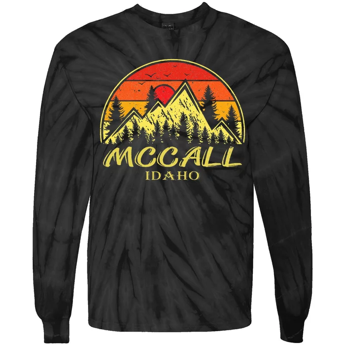 Vintage Mccall Idaho ID Mountains Hike Hiking Souvenir Tie-Dye Long Sleeve Shirt