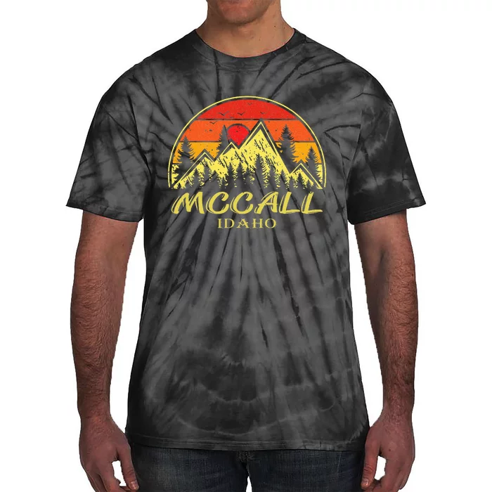 Vintage Mccall Idaho ID Mountains Hike Hiking Souvenir Tie-Dye T-Shirt