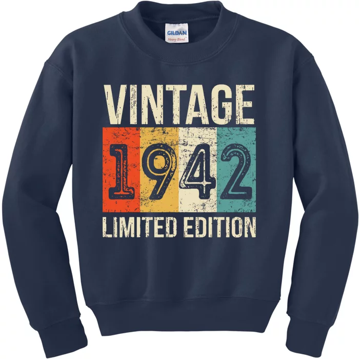 Vintage Made In 1942 Birthday Kids Sweatshirt