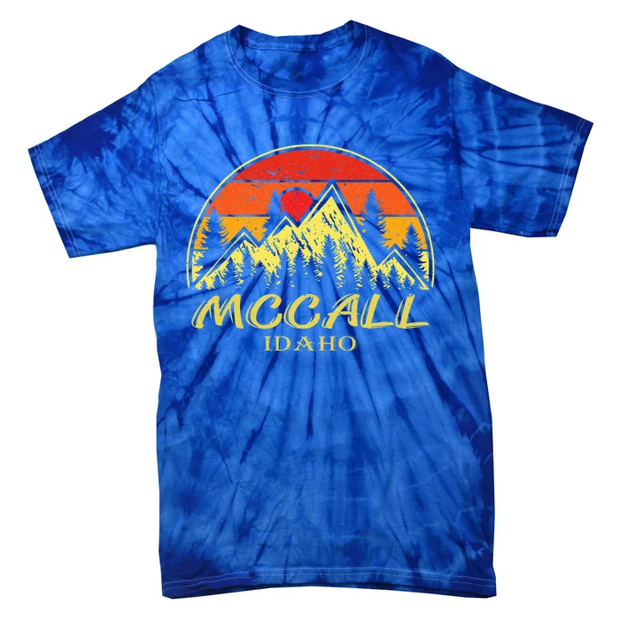 Vintage Mccall Idaho ID Mountains Hike Hiking Souvenir Tie-Dye T-Shirt