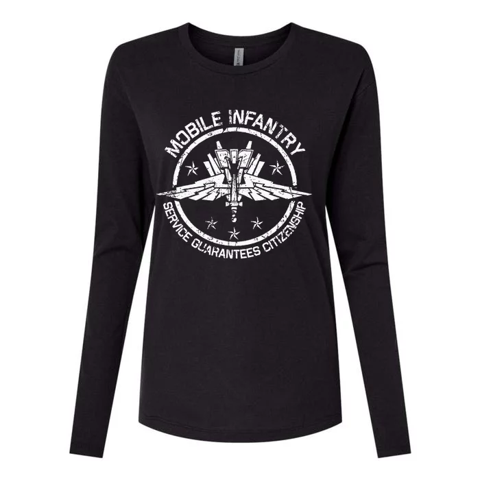 Vintage Mobile Infantry Crest Womens Cotton Relaxed Long Sleeve T-Shirt