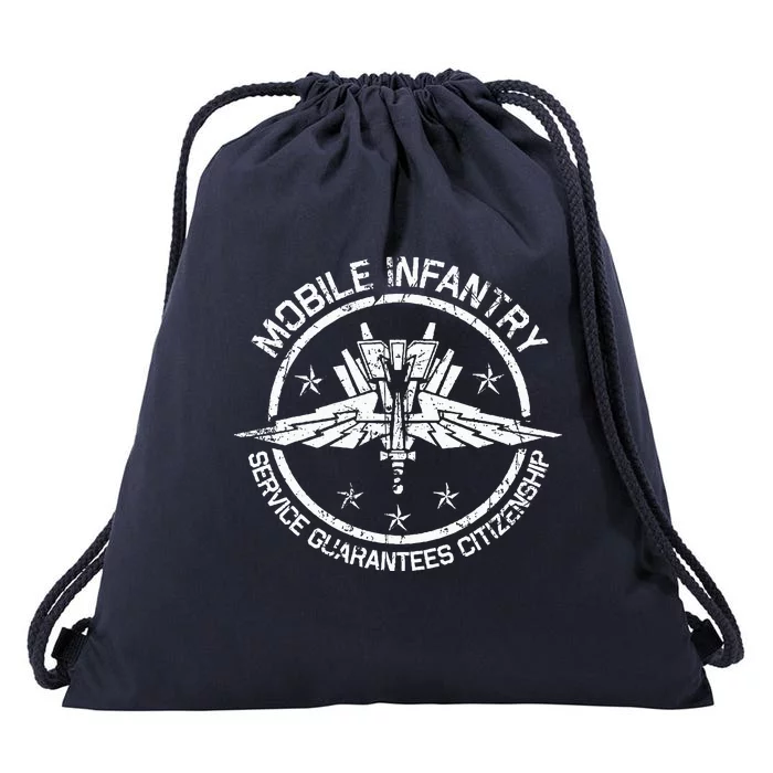 Vintage Mobile Infantry Crest Drawstring Bag