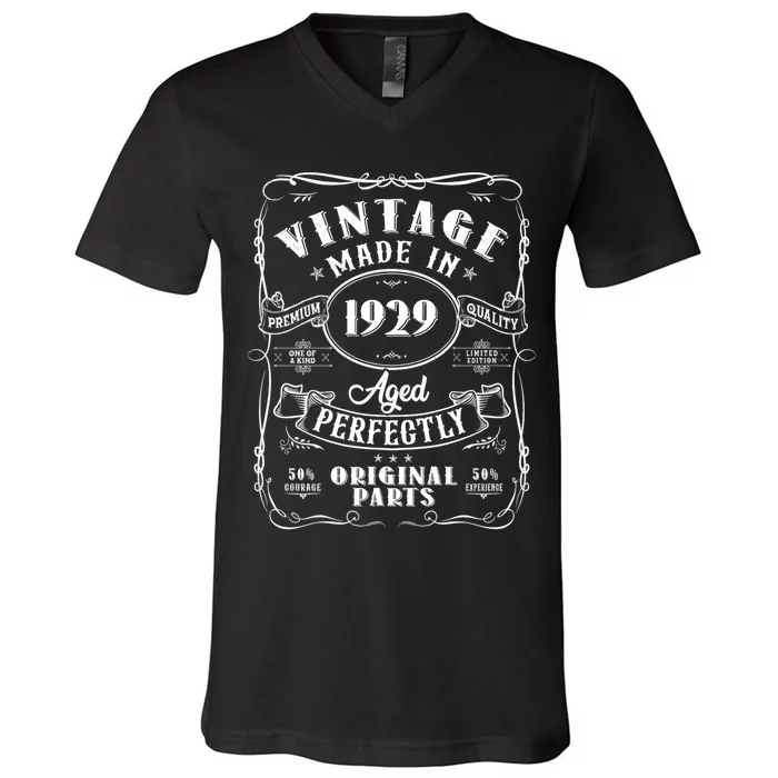 Vintage Made In 1929 One Of A Kind Limited Edition Aged Perfectly Original Parts V-Neck T-Shirt