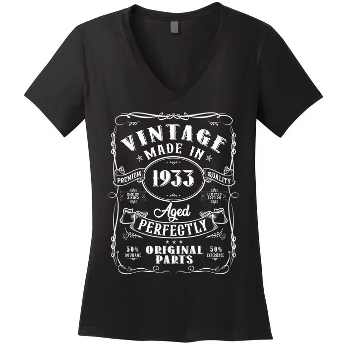 Vintage Made In 1933 One Of A Kind Limited Edition Aged Perfectly Original Parts Women's V-Neck T-Shirt