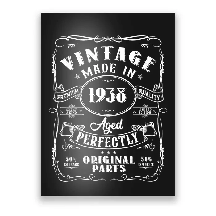 Vintage Made In 1938 One Of A Kind Limited Edition Aged Perfectly Original Parts Poster