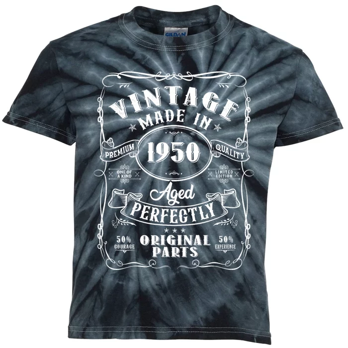 Vintage Made In 1950 One Of A Kind Limited Edition Aged Perfectly Original Parts Kids Tie-Dye T-Shirt