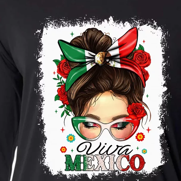 Viva Mexico Independence Day Mexican Flag Cooling Performance Long Sleeve Crew