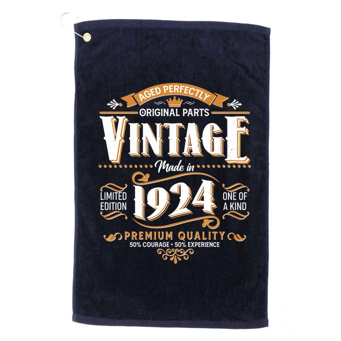 Vintage Made In 1924 100th Birthday Aged Perfectly Original Parts Platinum Collection Golf Towel