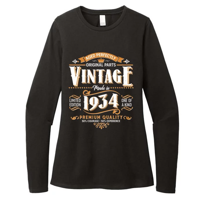 Vintage Made In 1934 90th Birthday Aged Perfectly Original Parts Womens CVC Long Sleeve Shirt