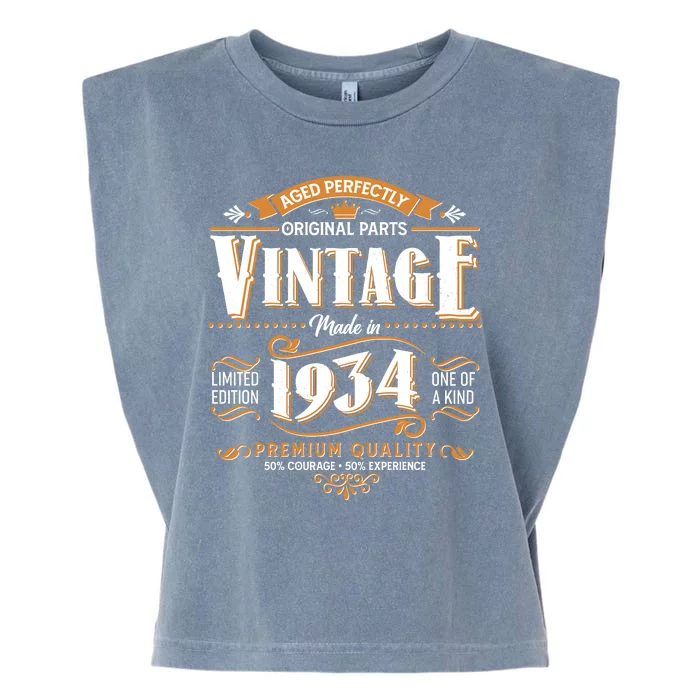 Vintage Made In 1934 90th Birthday Aged Perfectly Original Parts Garment-Dyed Women's Muscle Tee