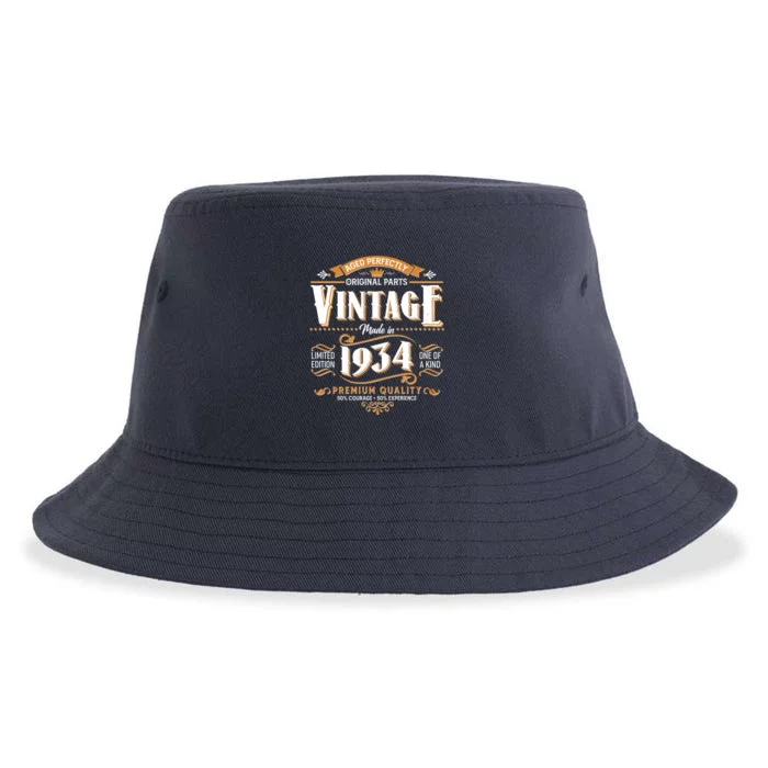 Vintage Made In 1934 90th Birthday Aged Perfectly Original Parts Sustainable Bucket Hat