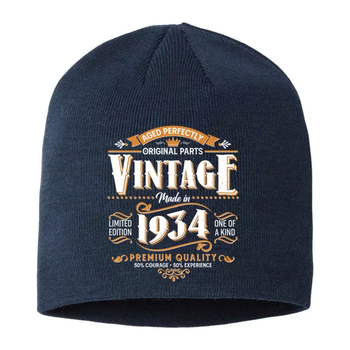 Vintage Made In 1934 90th Birthday Aged Perfectly Original Parts 8 1/2in Sustainable Knit Beanie