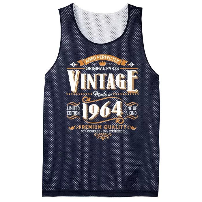 Vintage Made In 1964 60th Birthday Aged Perfectly Original Parts Mesh Reversible Basketball Jersey Tank