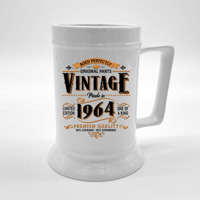 Vintage Made In 1964 60th Birthday Aged Perfectly Original Parts Front & Back Beer Stein