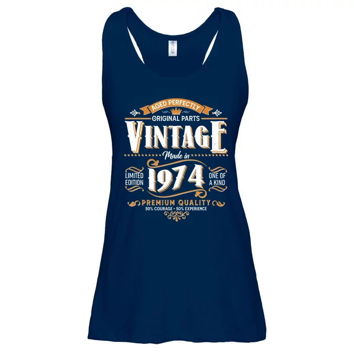 Vintage Made In 1974 50th Birthday Aged Perfectly Original Parts Ladies Essential Flowy Tank