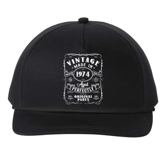 Vintage Made In 1974 One Of A Kind Limited Edition Aged Perfectly Original Parts Snapback Five-Panel Rope Hat