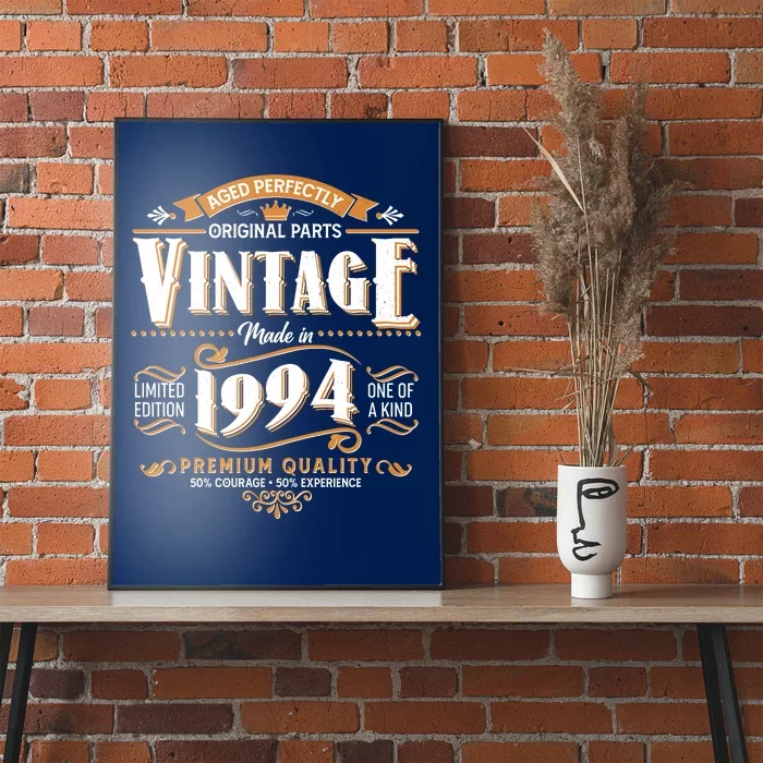 Vintage Made In 1994 30th Birthday Aged Perfectly Original Parts Poster