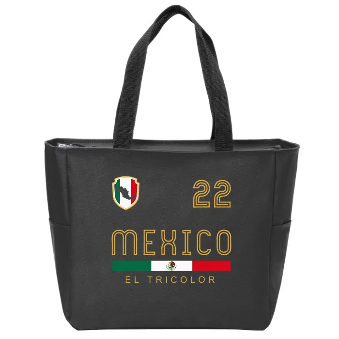 Vintage Mexico Jersey Futbol Soccer Flag Zip Tote Bag