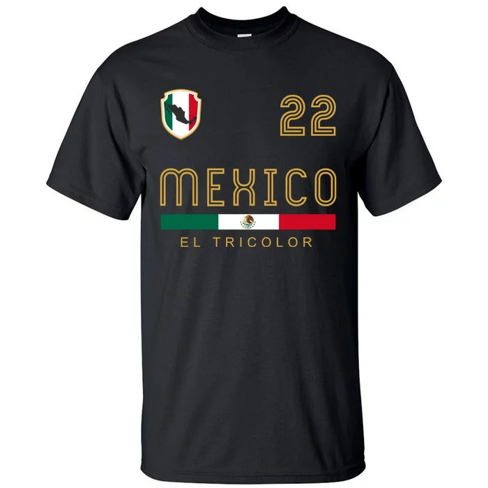 Vintage Mexico Jersey Futbol Soccer Flag Fan Gift Tall T-Shirt