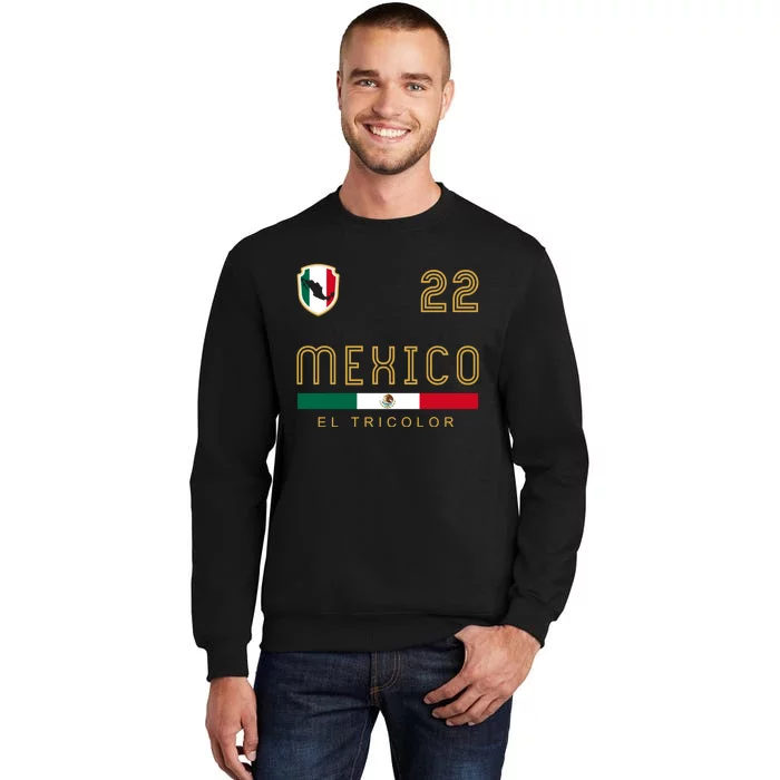 Vintage Mexico Jersey Futbol Soccer Flag Fan Gift Tall Sweatshirt