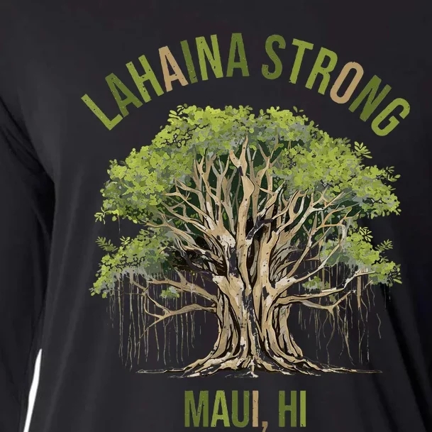 Vintage Maui Lahaina Hawaii Old Banyan Tree Strong For All Cooling Performance Long Sleeve Crew